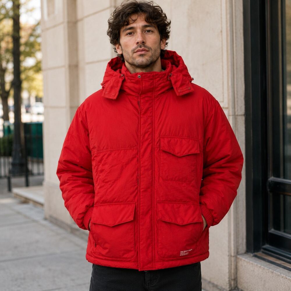 Vintage Y2K Stussy Archive Japan Red Down Parka XL Jacket Gorpcore Hooded Rare